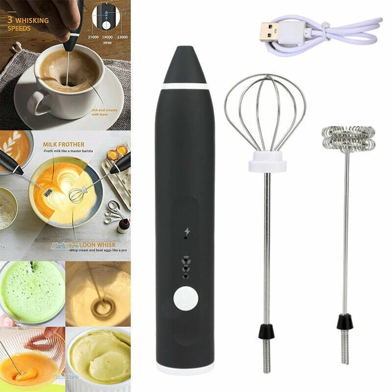 USB Rechargeable 2-in-1 Milk Frother & Coffee Beater