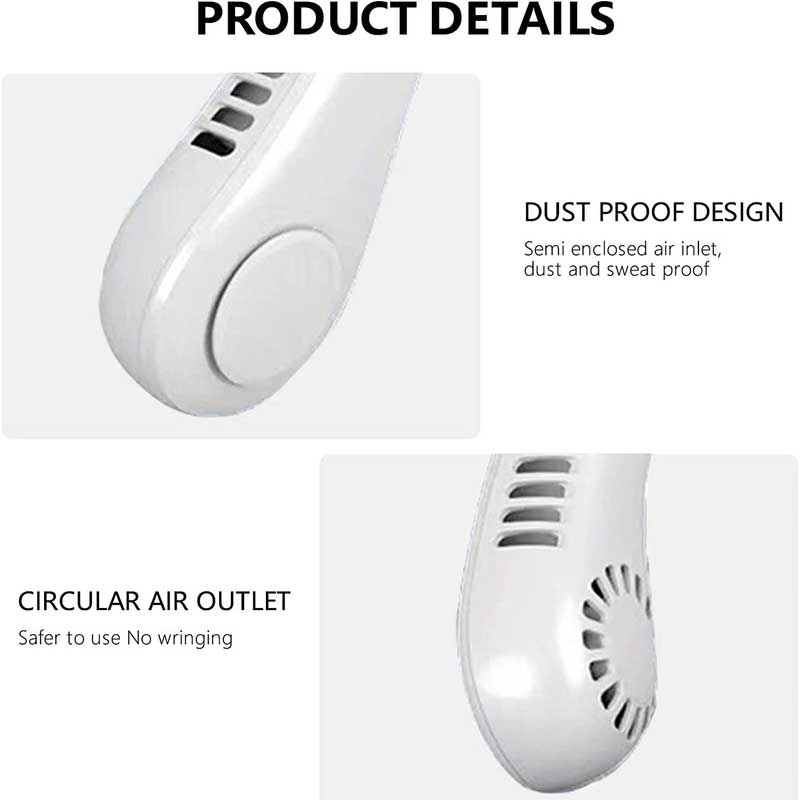 USB Rechargeable Neck Fan | 3 Modes Fan Speed