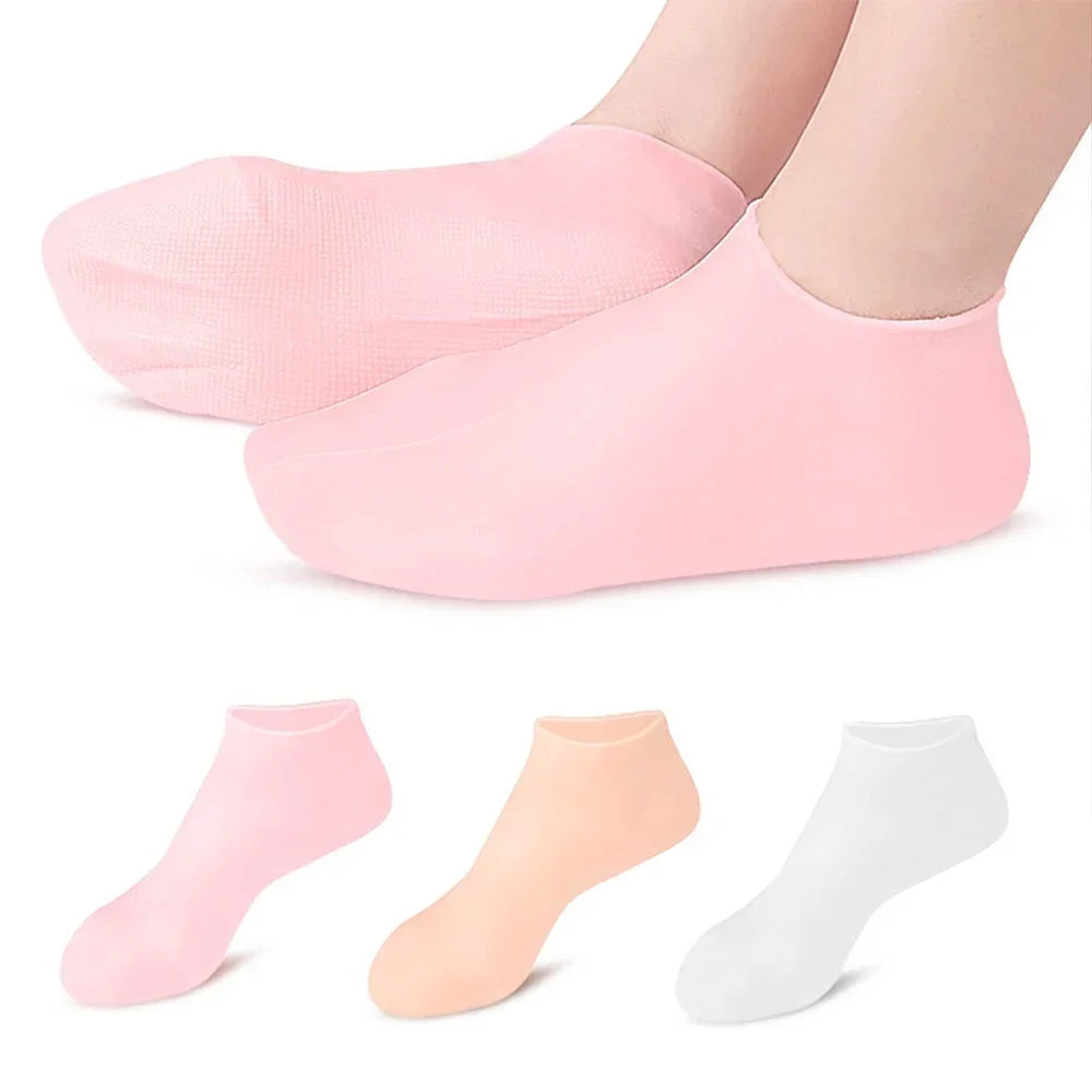 Silicone Gel Spa Socks & Gloves Set – Cracked Heel Repair & Moisturizing Care ✨