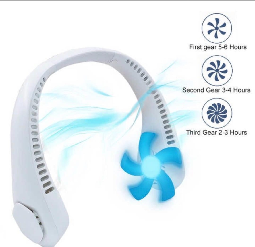 USB Rechargeable Neck Fan | 3 Modes Fan Speed