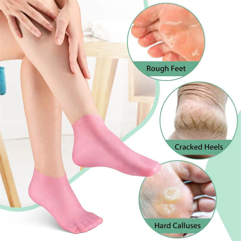 Silicone Gel Spa Socks & Gloves Set – Cracked Heel Repair & Moisturizing Care ✨