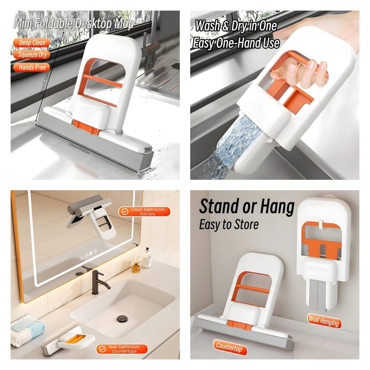 Foldable Mini Sponge Mop – Portable Quick Cleaner